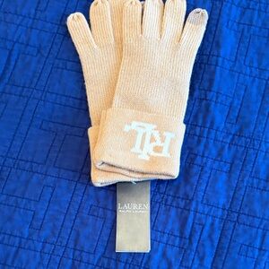 Women’s Lauren Ralph Lauren Tan Knit Gloves